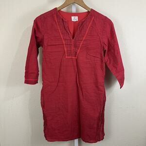 Anokhi Split Tunic Womens S Small Red